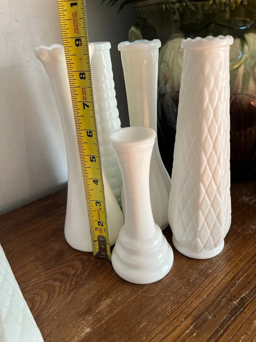 VTG Milk Glass Clear White Flower Bud Vase Lot 10 Mixed Styles Wedding MCM Decor
